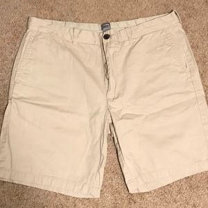 JCPenney mens shorts; flat front; size 36; beige